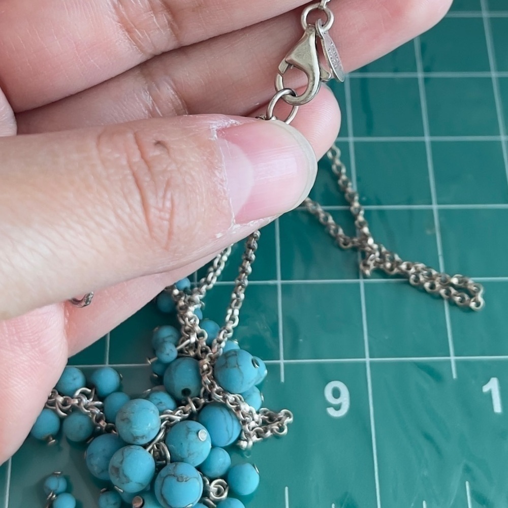 Sterling silver possible turquoise necklace - Picture 6 of 7